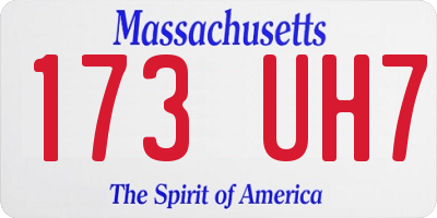 MA license plate 173UH7