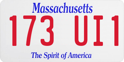 MA license plate 173UI1