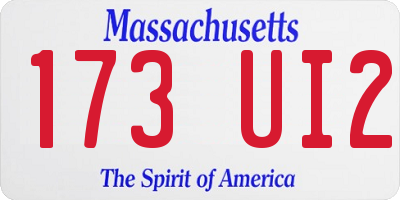 MA license plate 173UI2