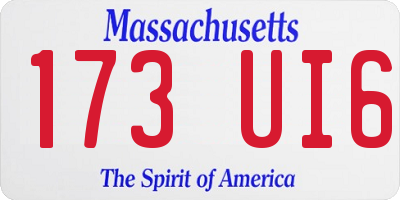 MA license plate 173UI6