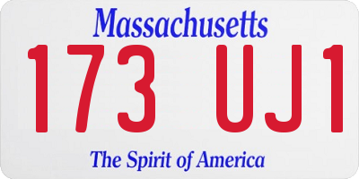 MA license plate 173UJ1