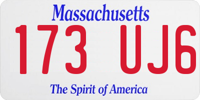 MA license plate 173UJ6