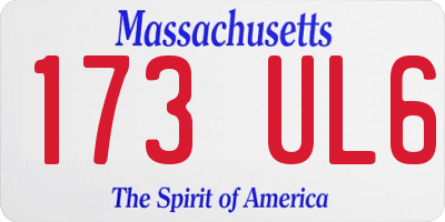 MA license plate 173UL6