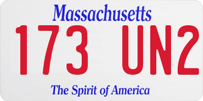 MA license plate 173UN2