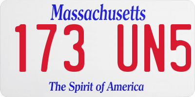MA license plate 173UN5