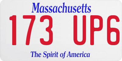 MA license plate 173UP6