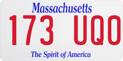 MA license plate 173UQ0
