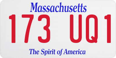 MA license plate 173UQ1