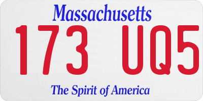 MA license plate 173UQ5