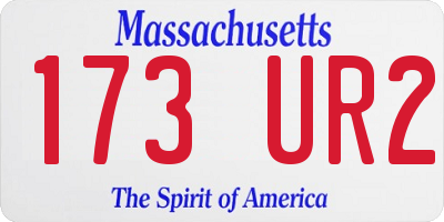 MA license plate 173UR2