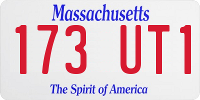 MA license plate 173UT1