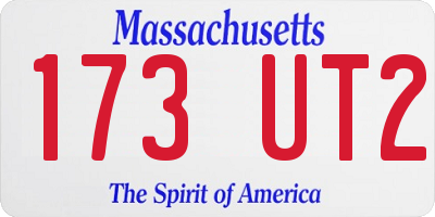 MA license plate 173UT2