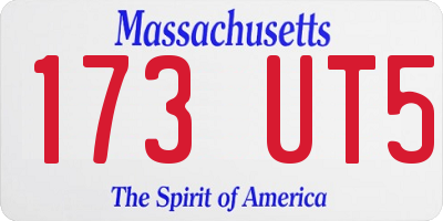 MA license plate 173UT5