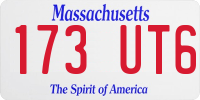 MA license plate 173UT6