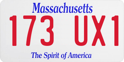 MA license plate 173UX1