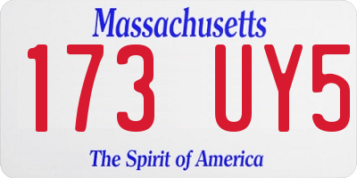 MA license plate 173UY5