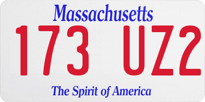 MA license plate 173UZ2