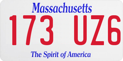 MA license plate 173UZ6
