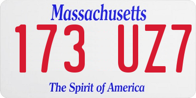 MA license plate 173UZ7
