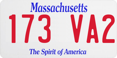 MA license plate 173VA2