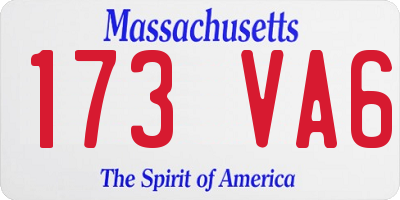 MA license plate 173VA6