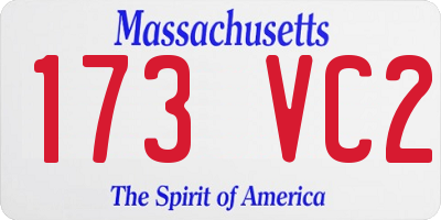 MA license plate 173VC2