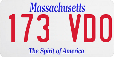 MA license plate 173VD0