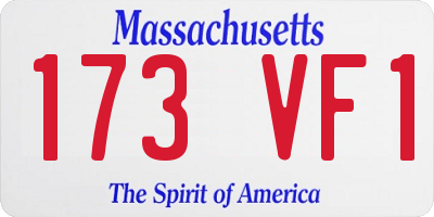 MA license plate 173VF1