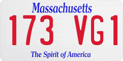 MA license plate 173VG1