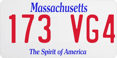 MA license plate 173VG4