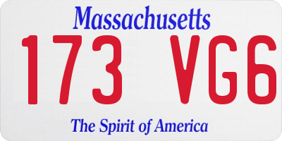 MA license plate 173VG6