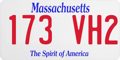MA license plate 173VH2