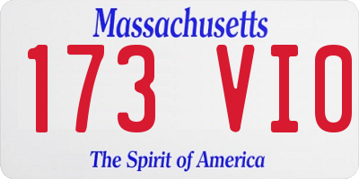 MA license plate 173VI0