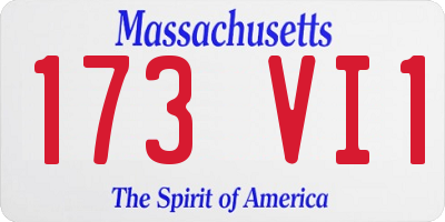 MA license plate 173VI1