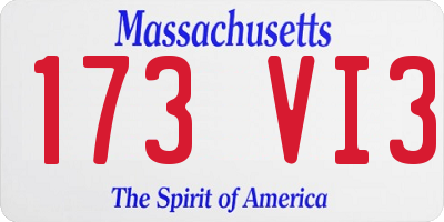 MA license plate 173VI3