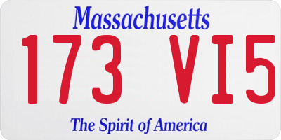 MA license plate 173VI5