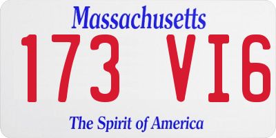 MA license plate 173VI6