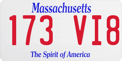 MA license plate 173VI8