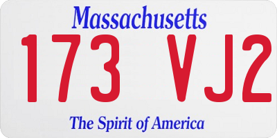 MA license plate 173VJ2