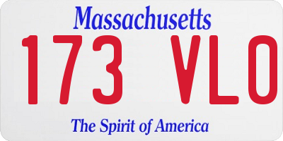 MA license plate 173VL0