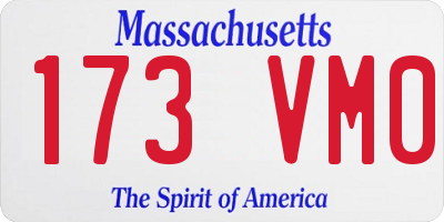MA license plate 173VM0