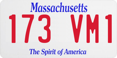 MA license plate 173VM1