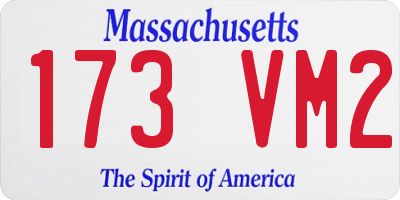 MA license plate 173VM2