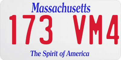 MA license plate 173VM4