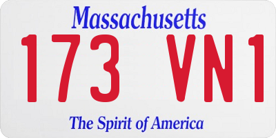 MA license plate 173VN1