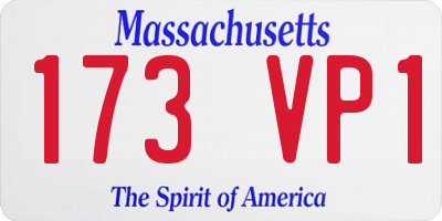 MA license plate 173VP1