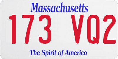MA license plate 173VQ2