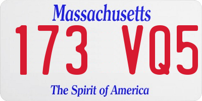 MA license plate 173VQ5