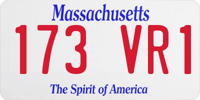 MA license plate 173VR1