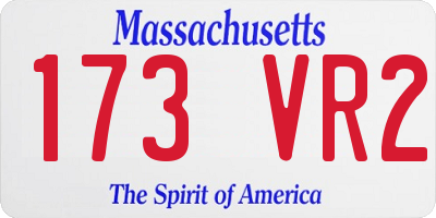 MA license plate 173VR2